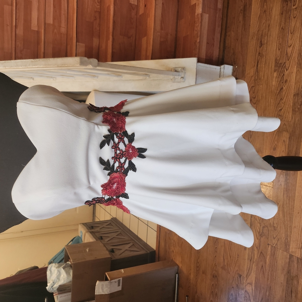 B Darlin White Fit and Flare Sleeveless Dress